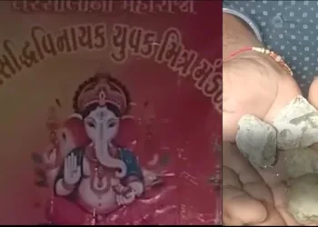 Vadodra Ganesh pandal Stone pelting