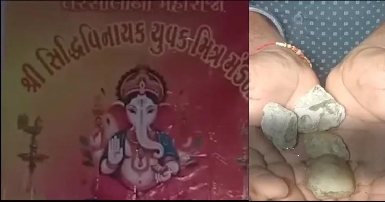 Vadodra Ganesh pandal Stone pelting