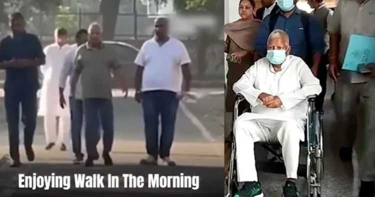 व्हीलचेयर से कोर्ट पहुंचे लालू यादव