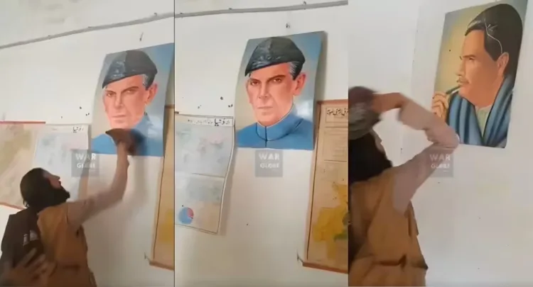 जिन्ना की तस्वीर पर चले जूते, मोहम्मद इकबाल की फोटो का भी हुआ बुरा हाल