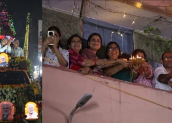 पटना में रोड शो करते पीएम मोदी