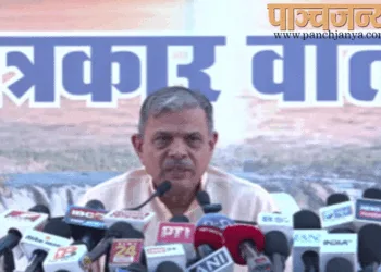 जबलपुर में पत्रकारों को संबोधित करते हुए श्री दत्तात्रेय होसबाले