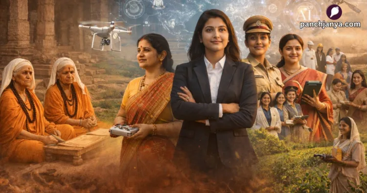 भारत में महिलाओं का सामाजिक, राजनीतिक और आर्थिक जीवन अब आत्मनिर्भरता, नेतृत्व और सांस्कृतिक पुनर्जागरण की ओर संकेत करता है। (फोटो- एआई निर्मित)