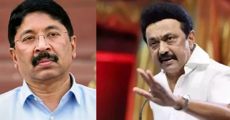 डीएमके सांसद दयानिधि मारन और सीएम एमके स्टालिन।