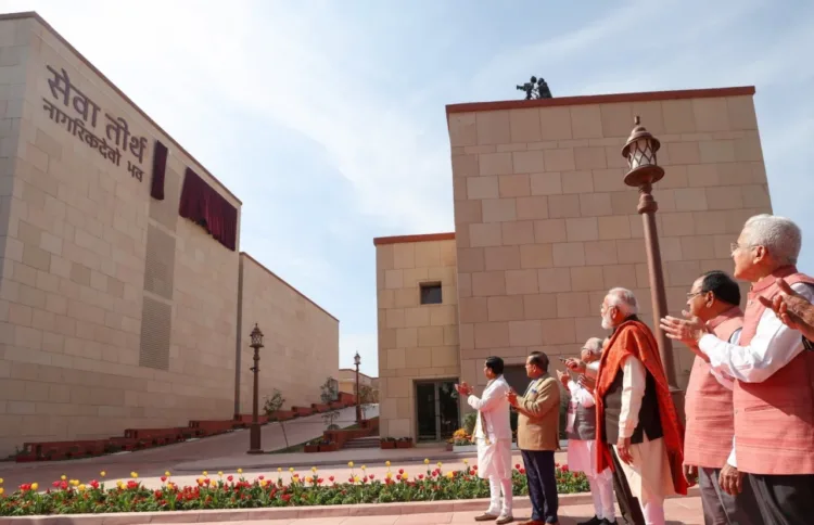 सेवा तीर्थ परिसर का उद्घाटन करते प्रधानमंत्री श्री नरेंद्र मोदी
