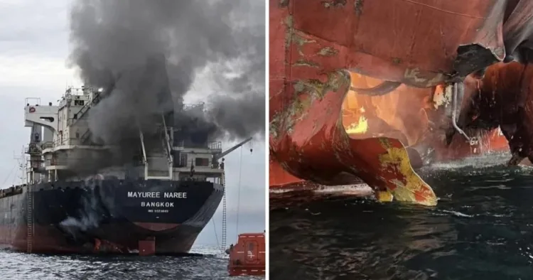 Thai Ship Mayuri naree hit by Iran