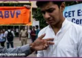 ABVP protest against removal of Janeu during CET exam in Bengaluru college