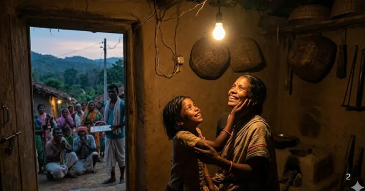 ईरपानार गांव में आजादी के बाद पहली बार पहुंची बिजली (फोटो- एआई द्वारा निर्मित)