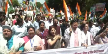 dehradun women protest india alliance bjp dhami rally