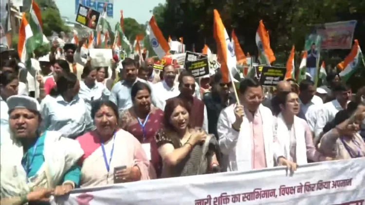 dehradun women protest india alliance bjp dhami rally
