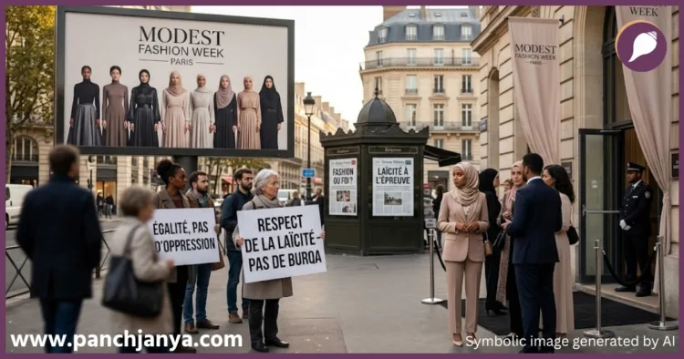 paris modest fashion week hijab burqa controversy france laws