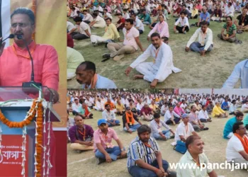 पटना में स्वयंसेवकों को संबोधित करते राष्ट्रीय स्वयंसेवक संघ के सह सरकार्यवाह आलोक कुमार