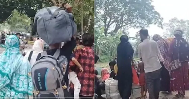 सीमा पर जुटी भीड़ (फोटो-सोशल मीडिया)