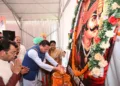 CM Pushkar Singh Dhami addressing a gathering at Nanakmatta Uttarakhand