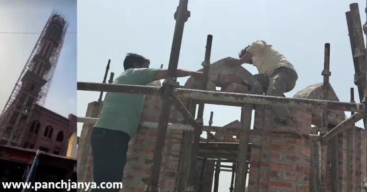 Haridwar administration action on illegal mosque construction and minaret removal