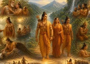 श्रीराम का वन गमन (चित्र एआई द्वारा निर्मित )