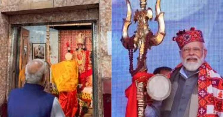 मां काली की पूजा करते प्रधानमंत्री श्री नरेंद्र मोदी।