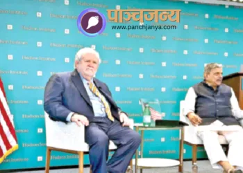 वाशिंगटन डी सी के हडसन इंस्टीट्यूट में श्री दत्तात्रेय होसबाले के साथ वाॅल स्ट्रीट जनरल के वरिष्ठ स्तंभकार वाल्टर रसेल