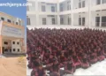 Bhagwati Baiji Datashri addressing girls at Sri Rajeshwar Bhagwan Anjani Mata Kanya Gurukul Pali