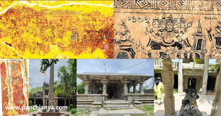 Kolanupaka Someswara Temple Mural Paintings Telangana KTCB