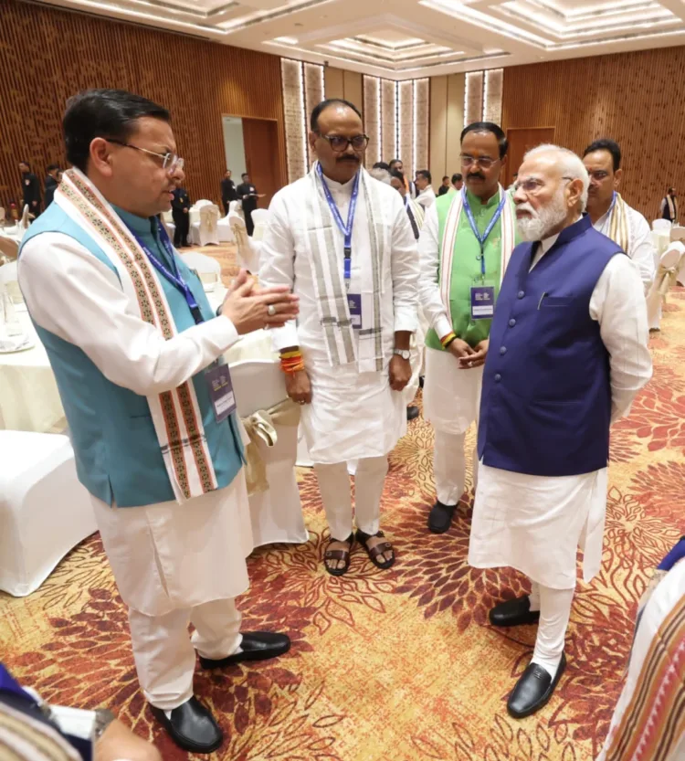 CM Pushkar Singh Dhami PM Narendra Modi Niti Aayog Meeting Delhi