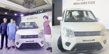 केंद्रीय मंत्री नितिन गडकरी और हरदीप पुरी ने देश की पहली फ्लेक्स फ्यूल कार लॉन्च की।