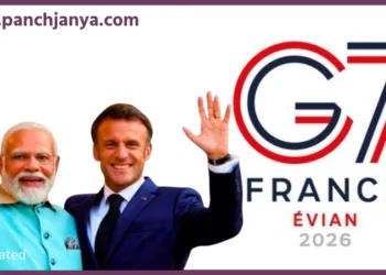 G7 Summit in France President Emmanuel Macron and PM Narendra Modi