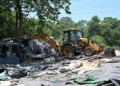haridwar anti encroachment drive 45 illegal shanties removed railway land