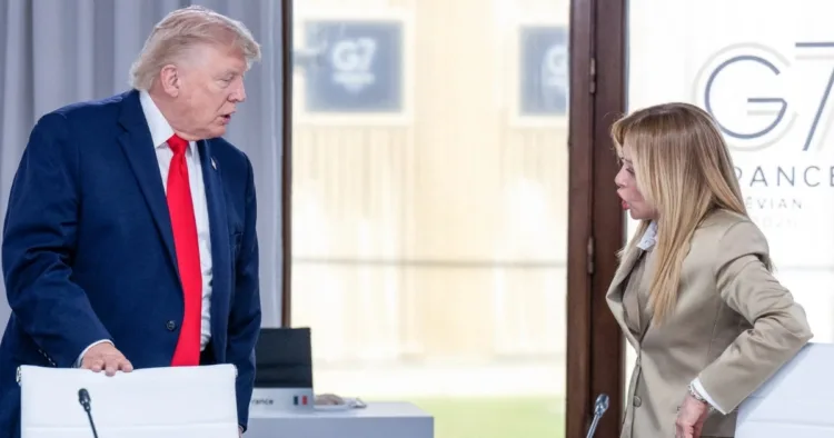 italian pm giorgia meloni says trump totally invented story italy and i never beg