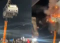 मुहर्रम में वैन को क्रेन से बांधकर उड़ाया गया