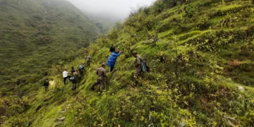 Pithoragarh Eco Task Force Tree Plantation Deval Village Kumaon Territorial Army Landslide Mitigation