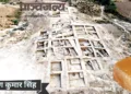 राखीगढ़ी का एक विस्तृत खुदाई स्थल एवं पत्थर की एक कीमती वस्तु