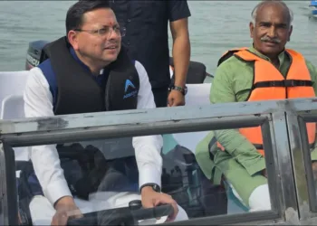 Uttarakhand CM Dhami boat ride