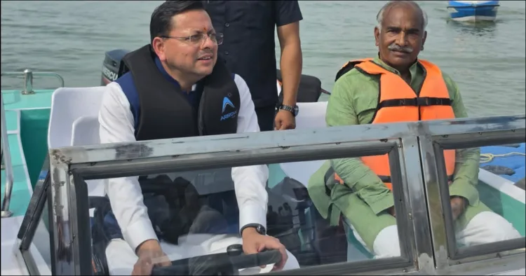 Uttarakhand CM Dhami boat ride