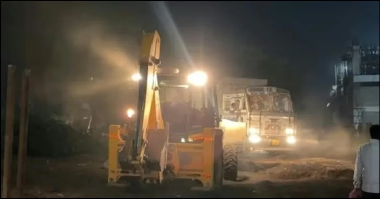 Varanasi Illegal mosque buldozed