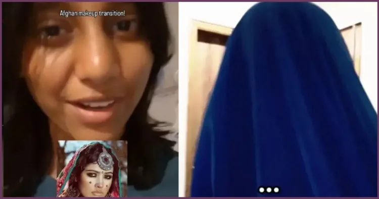 Afghan Makeup Trend Viral Video Reels Instagram Women Burqa Protest Social Media