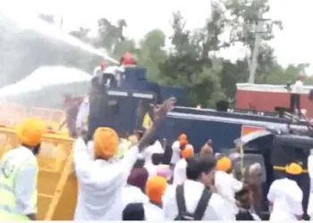 Amritpal Singh Release Protest Chandigarh Police Water Cannon Waris Punjab De Panchjanya
