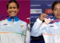 पदकों के साथ भारत की बेटियां ज्ञानेश्वरी और बिंदियारानी (दाएं)