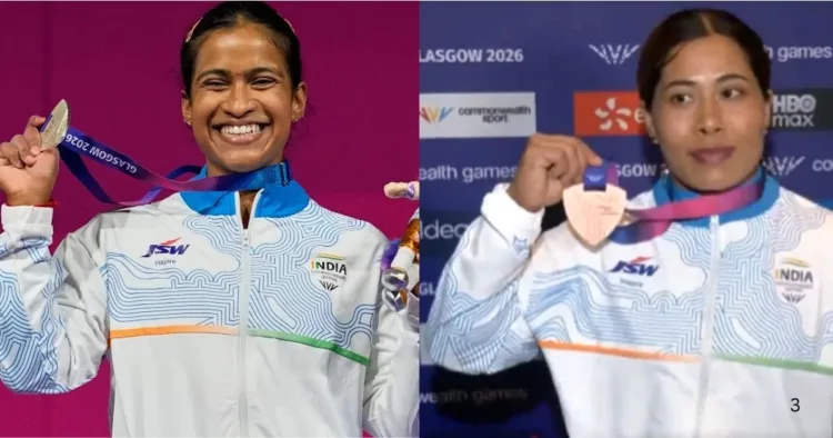 पदकों के साथ भारत की बेटियां ज्ञानेश्वरी और बिंदियारानी (दाएं)