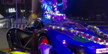 Haridwar Kanwar Yatra 2026 McLaren Sports Car Theme Kanwar Viral Panchjanya