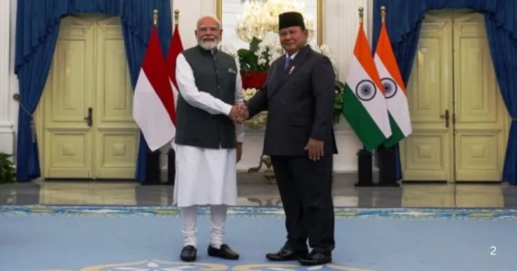 प्रधानमंत्री नरेंद्र मोदी और इंडोनेशिया के राष्ट्रपति प्रभुवो सुबियांतो