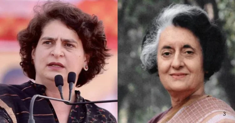 प्रियंका गांधी वाड्रा और इंदिरा गांधी