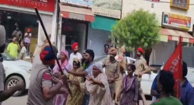 Punjab Barnala Sanitation Workers Police Lathicharge Protest AAP Government Panchjanya