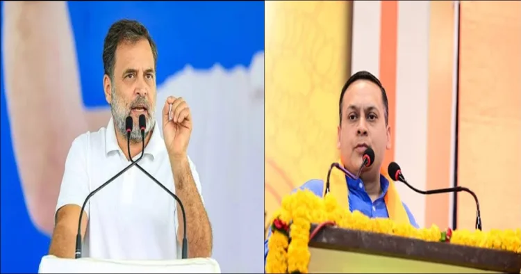 राहुल गांधी (बाएं) और अमित मालवीय