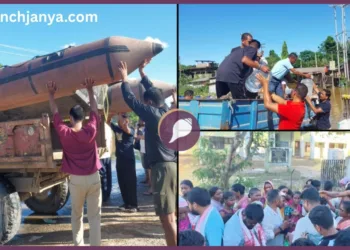 Assam Flood 2026 RSS Volunteers Relief Work Sivasagar Betbari Amguri Food Water Distribution Panchjanya