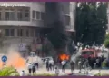 syria damascus blast near french president emmanuel macron hotel four seasons
