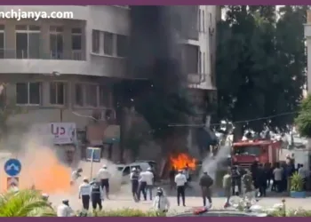 syria damascus blast near french president emmanuel macron hotel four seasons