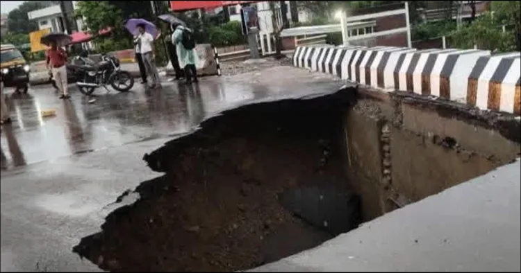 Uttarakhand highway road damage