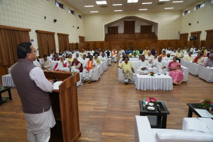 CM Pushkar Singh Dhami Mahendra Bhatt Dehradun Dayitvdhari Meeting Panchjanya