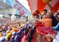 CM Yogi Showering Flowers On Kanwar Yatra Devotees Meerut Helicopter Panchjanya